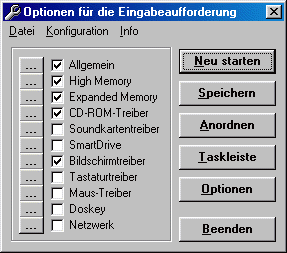 Screenshot Optionen